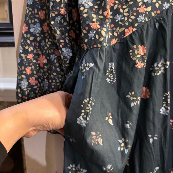 NWT Madewell x Reistor Deep V Short Dress Floral Organic Cotton Peasant Size XL - Picture 8 of 15